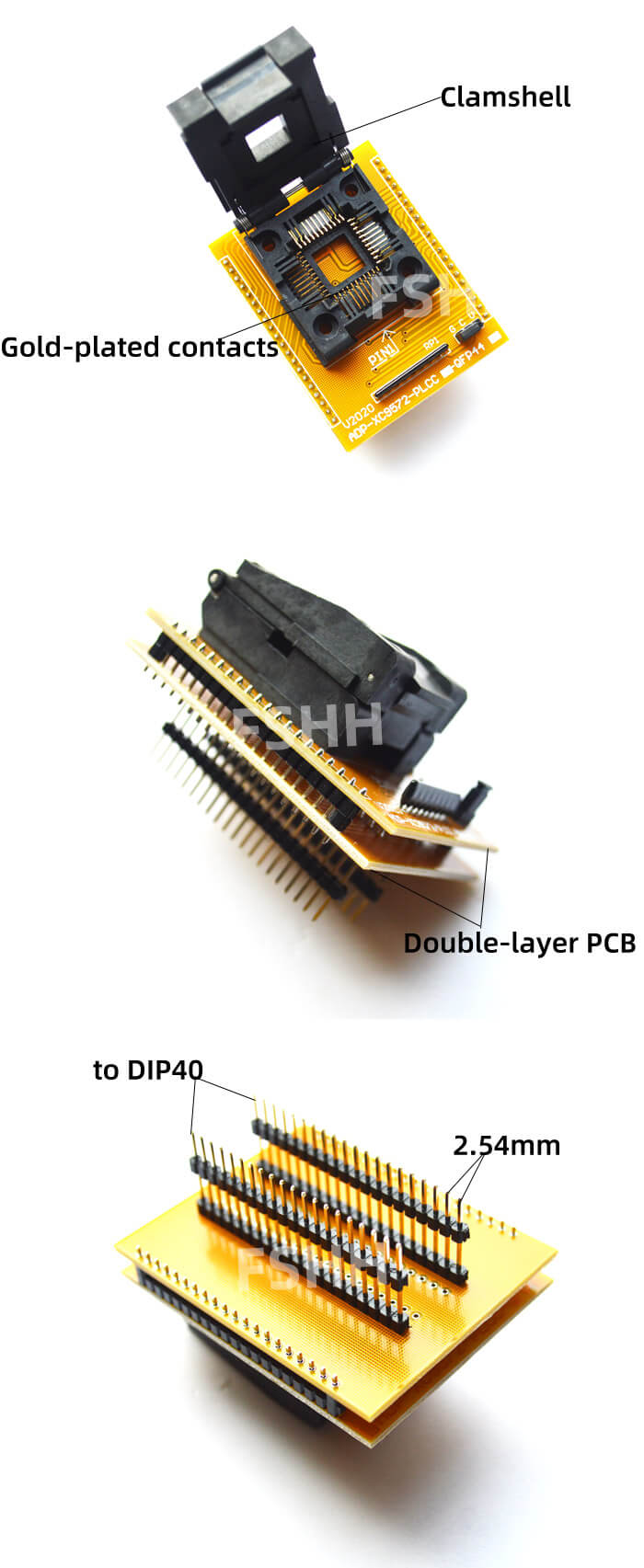 ADP-XC9572-PL44 Programmer Adapter For HI-LO ALL-11 Programmer PLCC44 ...