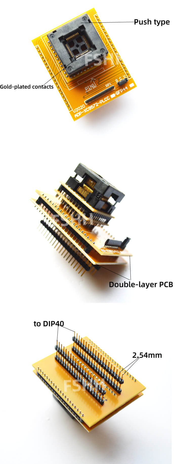 ADP-XC9572-Q Programmer Adapter For HI-LO ALL-11 Programmer QFP44 To ...