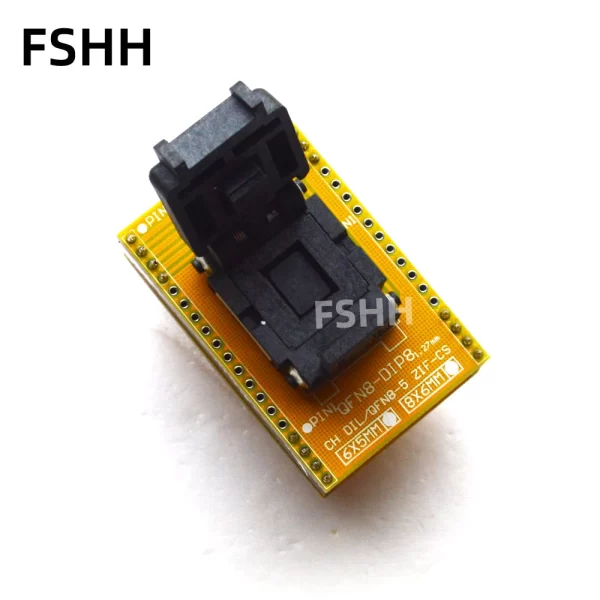 08QN12T16050-M test socket qfn8 wson8 dfn8 mlf8 udfn8 ic socket QFN8 to DIP8 Programming Adapter Pitch=1.27mm Size=6x5mm - Image 2