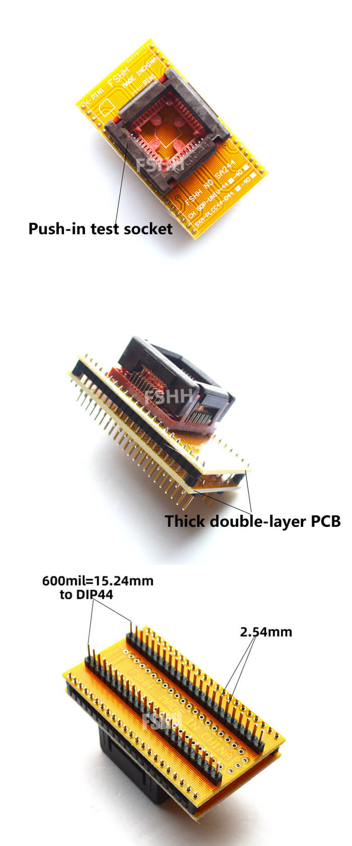 PLCC44转DIP44弹跳棕色描述