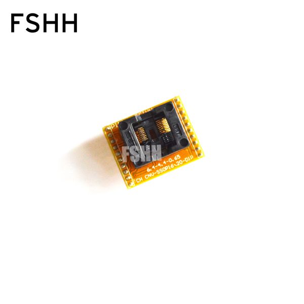 CNV-SSOP16-DIP SSOP16 to DIP16 Programmer adapter SSOP16 OTS-16(28)-0.65-01 IC test socket Pitch=0.65mm Width=4.4mm/6.4mm