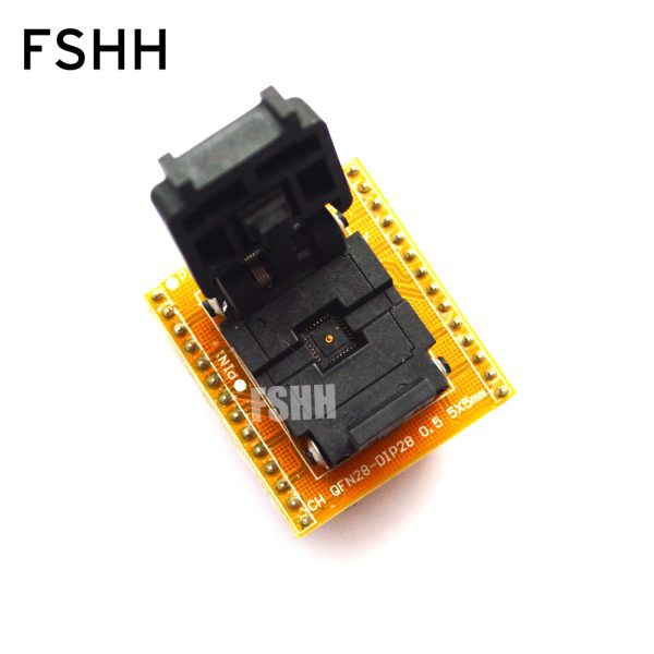 QFN28 to DIP28 Programmer Adapter WSON28 DFN28 MLF28 IC TEST SOCKET 5X5mm 0.5mm 28QN50K15050-D SOCKET - Image 2