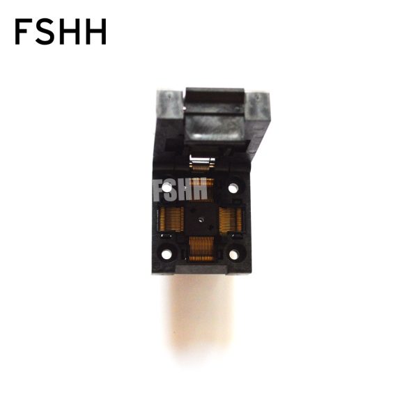 Clamshell TQFP64 LQFP64 ic socket QFP64 test socket Pitch=0.5mm Size=10x10mm 12x12mm - Image 2
