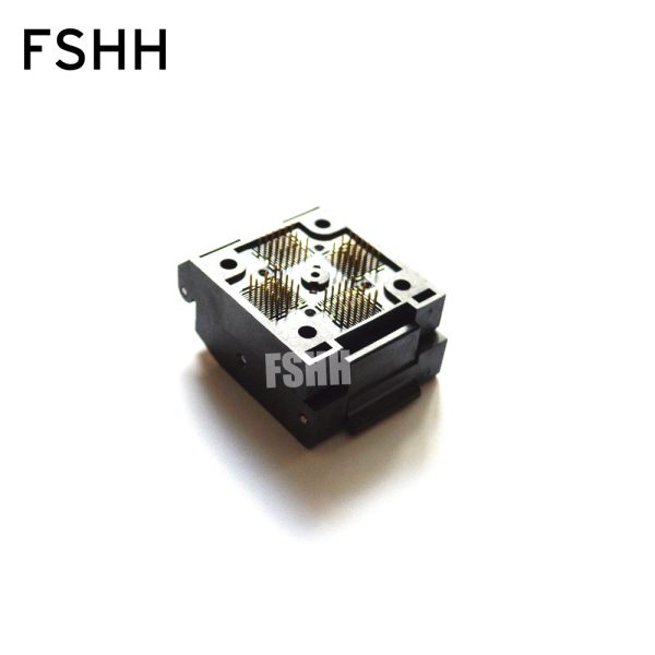Clamshell TQFP64 LQFP64 ic socket QFP64 test socket Pitch=0.5mm Size=10x10mm 12x12mm - Image 3