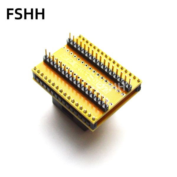 Open top QFP32 test socket TQFP32 LQFP32 ic socket SA663 QFP32 to DIP32 Programmer adapter pitch=0.8mm Size=7x7mm 9x9mm - Image 3