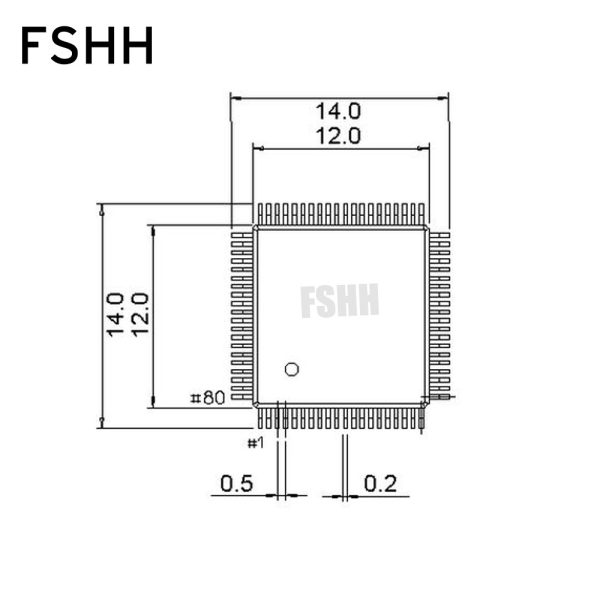 Open top QFP80 Test Socket LQFP80 TQFP80 ic socket adapter Pitch=0.5mm Size=12x12mm14x14mm - Image 5