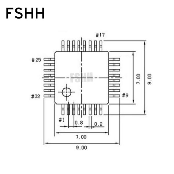 SA663 QFP32 to DIP32 Programmer adapter QFP32 TQFP32 ic test socket OTQ-32-0.8-003 OTQ-32-0.8-02 test socket Pitch=0.8mm Size=7x7mm 9x9mm - Image 4