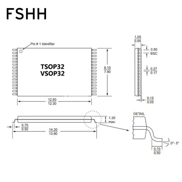 CNV-TSOP-EP1M32(S) Programmer's Adapter TSOP32 to DIP32 Adapter TSOP32 test socket Chip VSOP32 12.4mm 14mm - Image 8