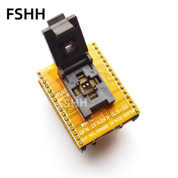 QFN32 to DIP32 programmer adapter QFN32 test socket WSON32 DFN32 MLF32 ic socket Pitch=0.5mm Size=5mmX5mm - Image 2