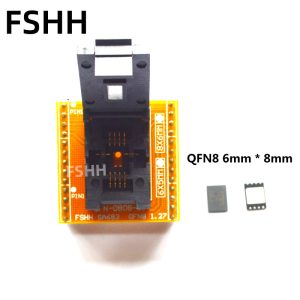 QFN-0808-01 QFN8 to DIP8 Programmer Adapter WSON8 DFN8 MLF8 test socket for 25xxx 6x8mm Pitch1.27mm