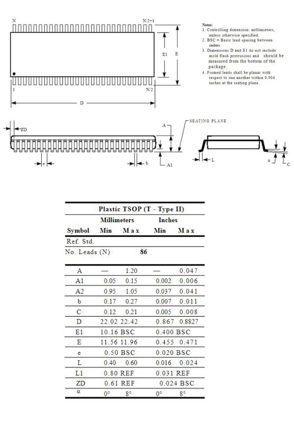 CTP-0086-146AB test socket SSOP86 DDR SDRAM socket 0.5mm pitch 10.56/11.96mm wide - Image 4