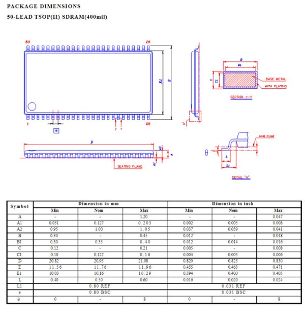 IC296-002 test socket TSOP50 DDR SDRAM socket 0.8mm pitch 10.3/12mm wide - Image 4