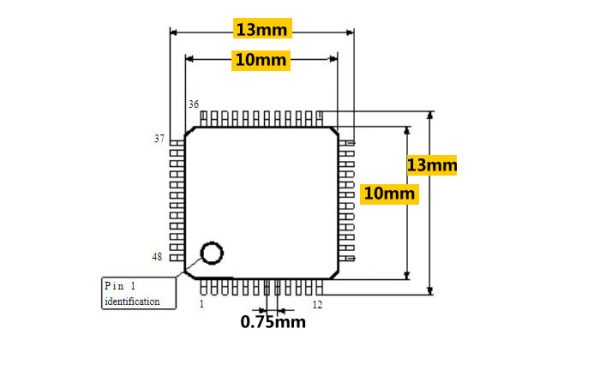 OTQ-48-0.75-01 test socket TQFP48/QFP48/LQFP48/CQFP48 ic socket Pitch=0.75mm Size=10x10mm/13x13mm - Image 3
