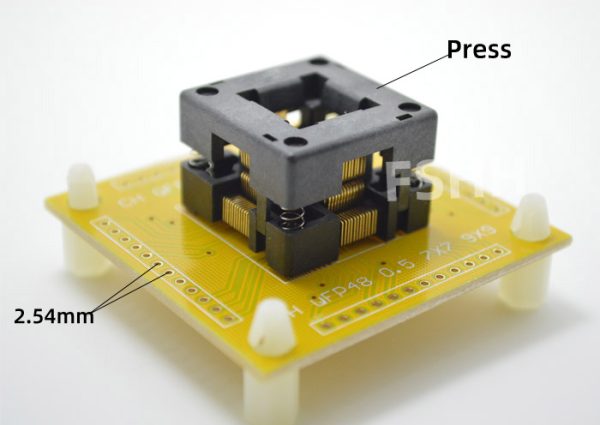 Open top QFP48 adapter TQFP48 LQFP48 ic test socket Pin pitch=0.5mm Size=7x7mm 9x9mm - Image 4