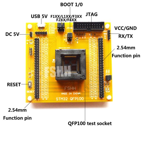 STM32 QFP100 test socket STM32 TQFP100 Programmer adapter JTAG STM32 series - Image 2