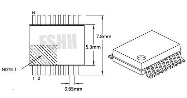 width TSSOP16 SSOP16 IC Test Socket Pitch=0.65mm Width=5.3mm 7.8mm OTS-16(34)-0.65-01 SSOP16 to DIP16 Programmer adapter - Image 4