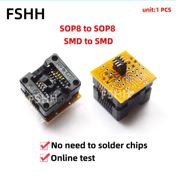 150mil 208mil SOP8 To SOP8 Online Upgrade Brush Writ Test Socket SOIC8/So8/SOP8 SMD To SMD programmer adapter - Image 3
