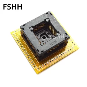 IC234-0604-024 test socket QFP64 TQFP64 ic socket Pitch=0.8mm Size=14x14mm 16.8x16.8mm