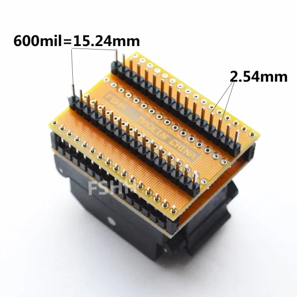 IC51-0324-1498 socket QFP32 to DIP32 Programmer Adapter SA663 Programmer Adapter TQFP32 LQFP32 socket Pitch=0.8mm Size=7mm X 7mm 9mm X 9mm - Image 3