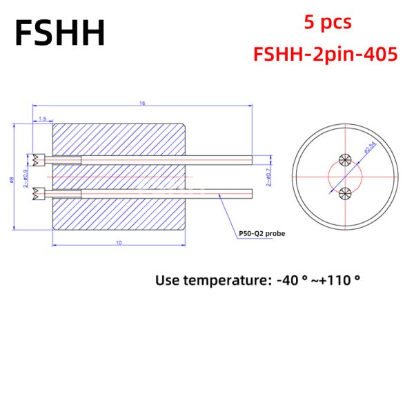 FSHH round 2pin laser diode test socket (electrode insertion)
