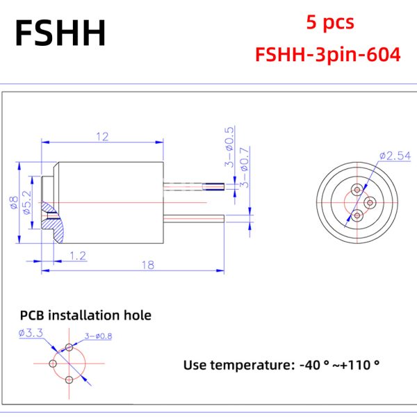 FSHH round 3pin laser diode test socket (electrode insertion) - Image 4