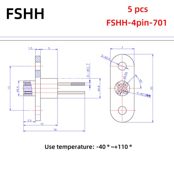 FSHH round 4pin laser diode test socket (electrode insertion) - Image 2