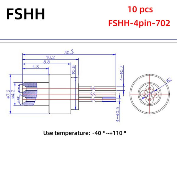 FSHH round 4pin laser diode test socket (electrode insertion) - Image 3