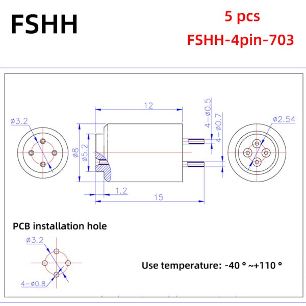 FSHH round 4pin laser diode test socket (electrode insertion)