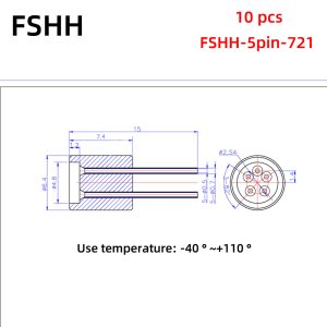 FSHH round 5pin laser diode test socket (electrode insertion)