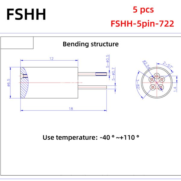 FSHH round 5pin laser diode test socket (electrode insertion) - Image 2