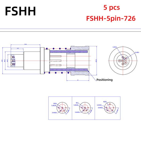 FSHH round 5pin laser diode test socket (electrode insertion) - Image 3