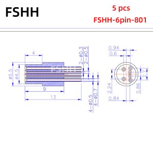 FSHH round 6pin laser diode test socket (electrode insertion)