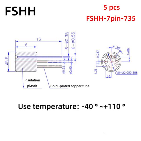 FSHH round 7pin laser diode test socket (electrode insertion)