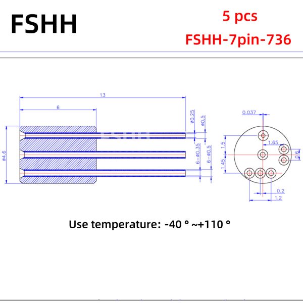 FSHH round 7pin laser diode test socket (electrode insertion) - Image 2