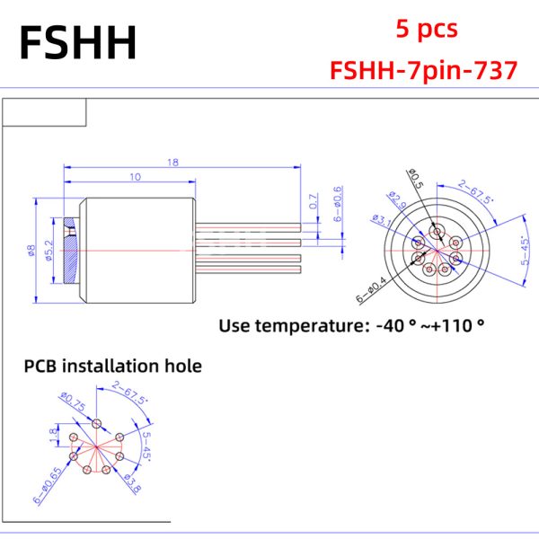 FSHH round 7pin laser diode test socket (electrode insertion) - Image 7
