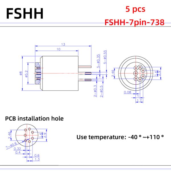 FSHH round 7pin laser diode test socket (electrode insertion) - Image 6