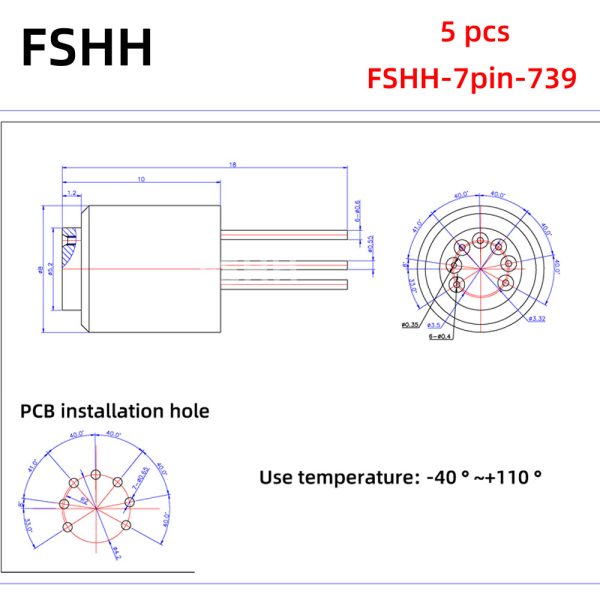 FSHH round 7pin laser diode test socket (electrode insertion) - Image 5