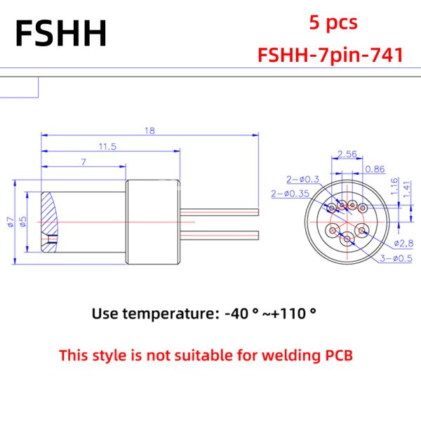 FSHH round 7pin laser diode test socket (electrode insertion) - Image 3