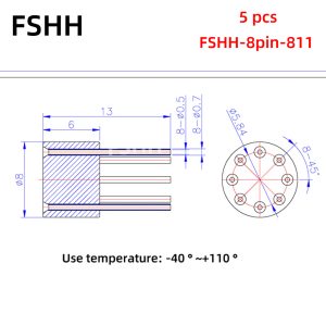 FSHH round 8pin laser diode test socket (electrode insertion)
