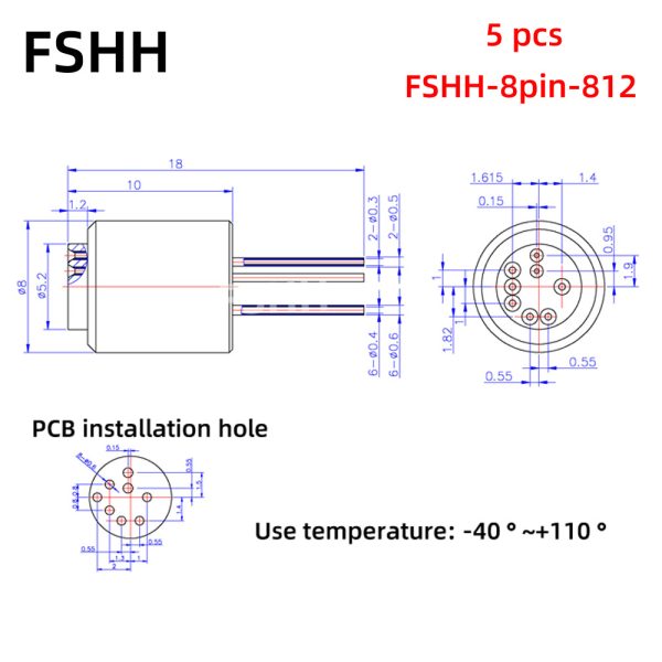 FSHH round 8pin laser diode test socket (electrode insertion) - Image 2