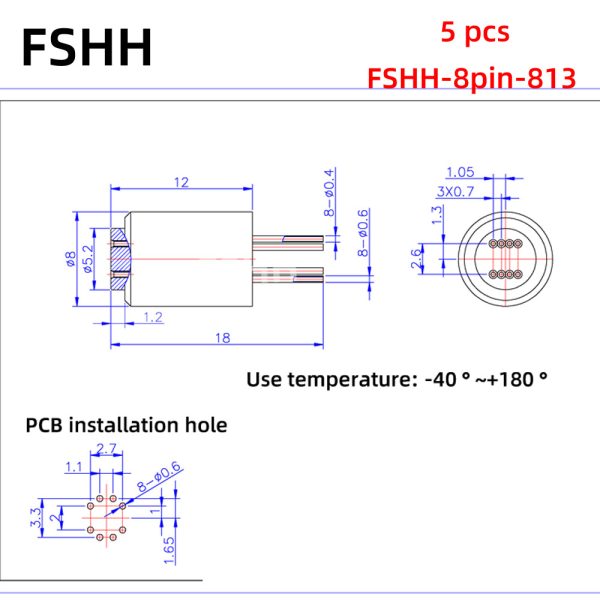 FSHH round 8pin laser diode test socket (electrode insertion) - Image 3