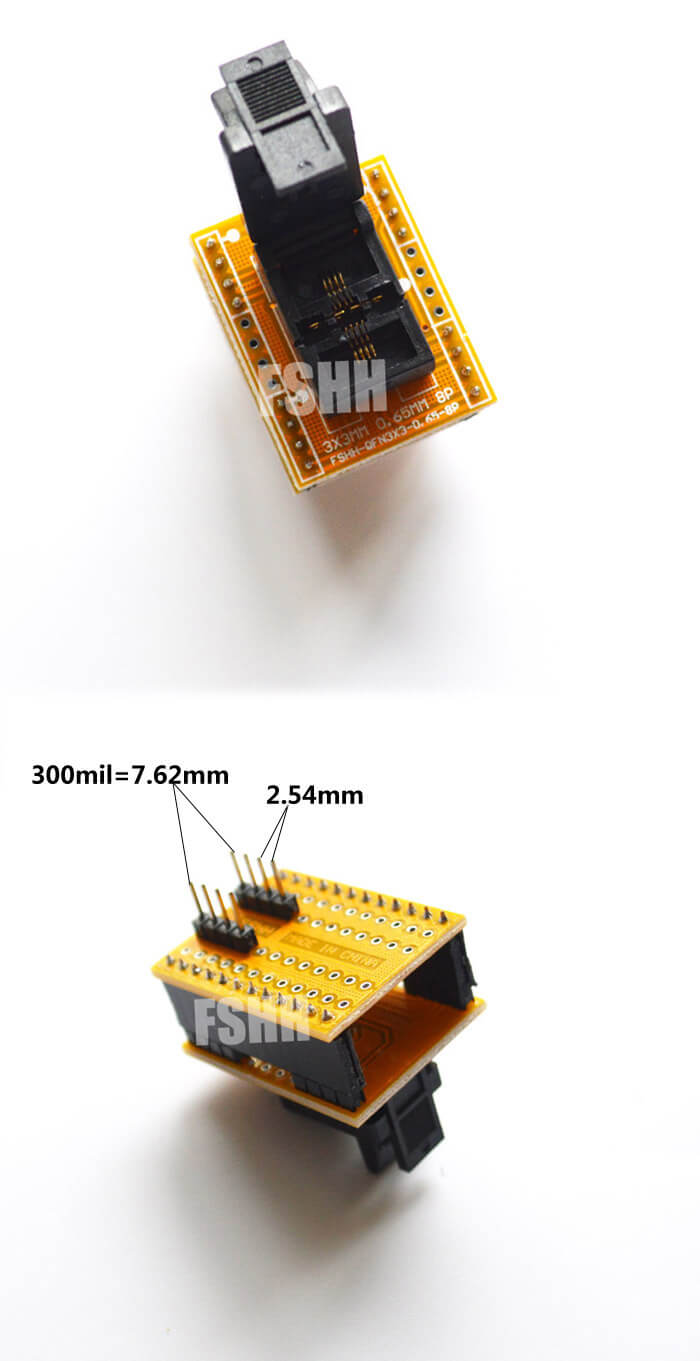 QFN8 To DIP8 Programmer Adapter DFN8 WSON8 MLF8 Socket Pitch=0.65mm ...