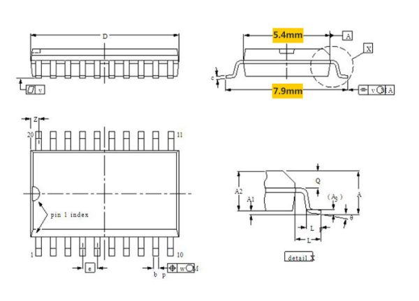 OTS-20-1.27-01 socket WL-SOP20-U1 CNV-SOP-NDIP20 Programmer Adapter 208mil SOP20 to DIP20 Adapter IC test socket 1.27mm Pitch - Image 4