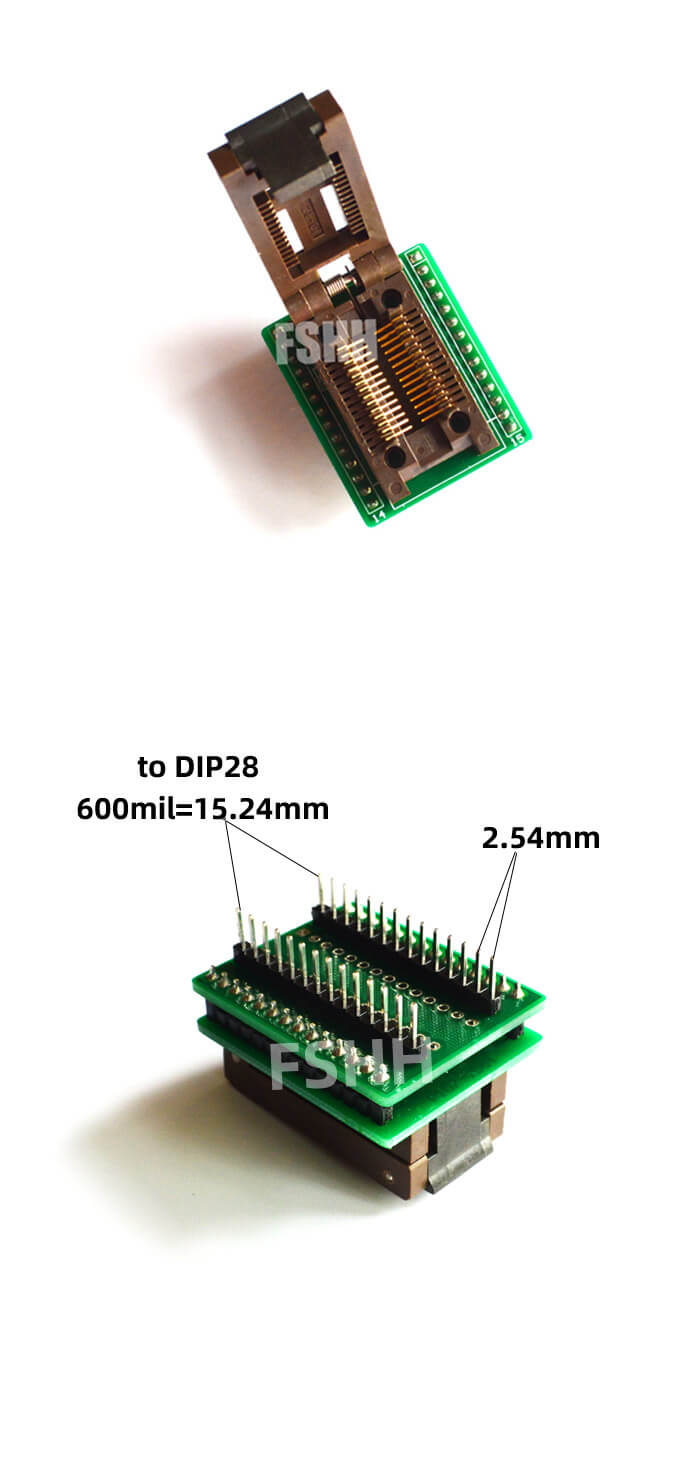 SOP28转DIP28翻盖绿色2