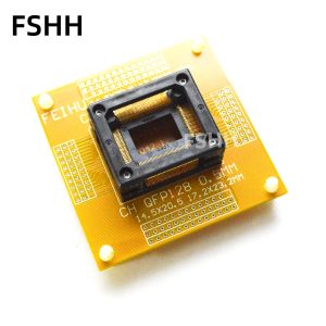 QFP128 test socket TQFP128 LQFP128 QFP128 With PCB board ic socket Pitch=0.5mm Size=14.5x20.5mm 17.2x23.2mm