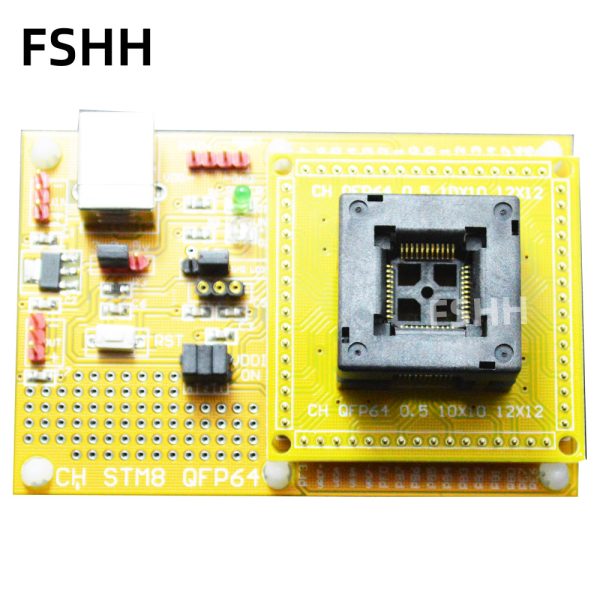 STM8 QFP64 Core board STM8A STM8S STM8L Download seat test socket Programmer adapter TQFP64 LQFP64 0.5mm pitch