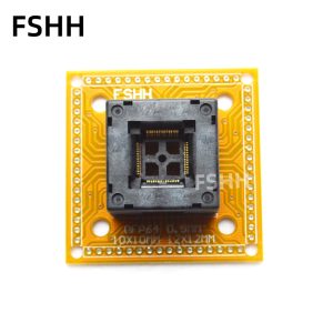 Press QFP64 LQFP64 TQFP64 IC test socket With terminal board Pitch=0.5 Size=10x10mm 12x12mm