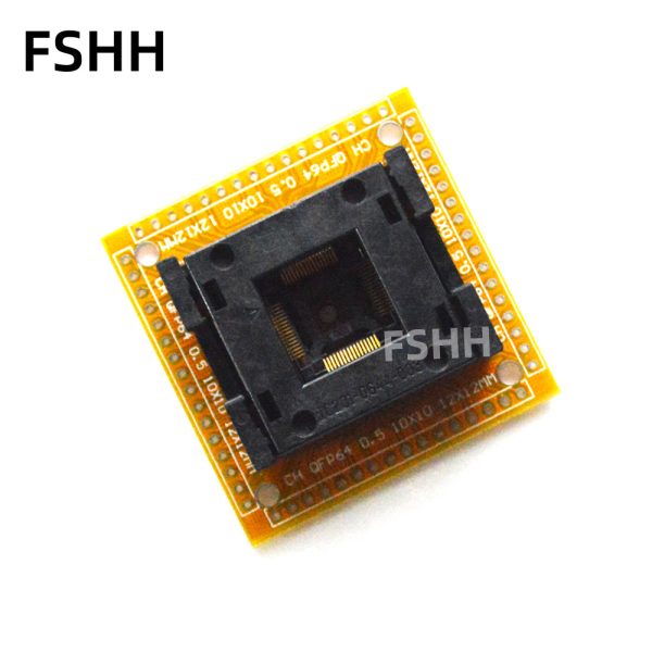 QFP64 TQFP64 ic test socket IC201-0644-003 socket Pitch=0.5mm Size=10x10mm 12x12mm