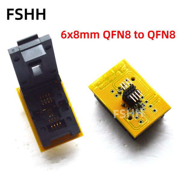 5*6mm 6*8mm WSON8 to SOP8 test socket DFN8 QFN8 MLF8 test socket Pitch=1.27mm(6x8mm QFN8 to 208mil SOP8)