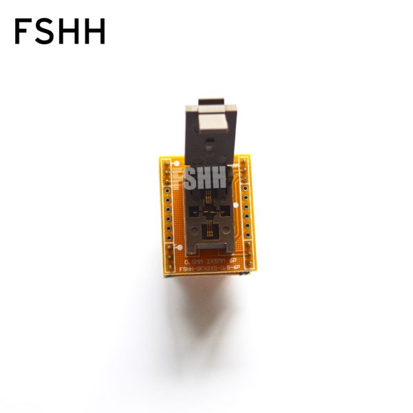QFN6 Test Socket WSON6 MLF6 DFN6 Socket(Flip test seat) Pitch=0.5mm Size=5x2mm - Image 2